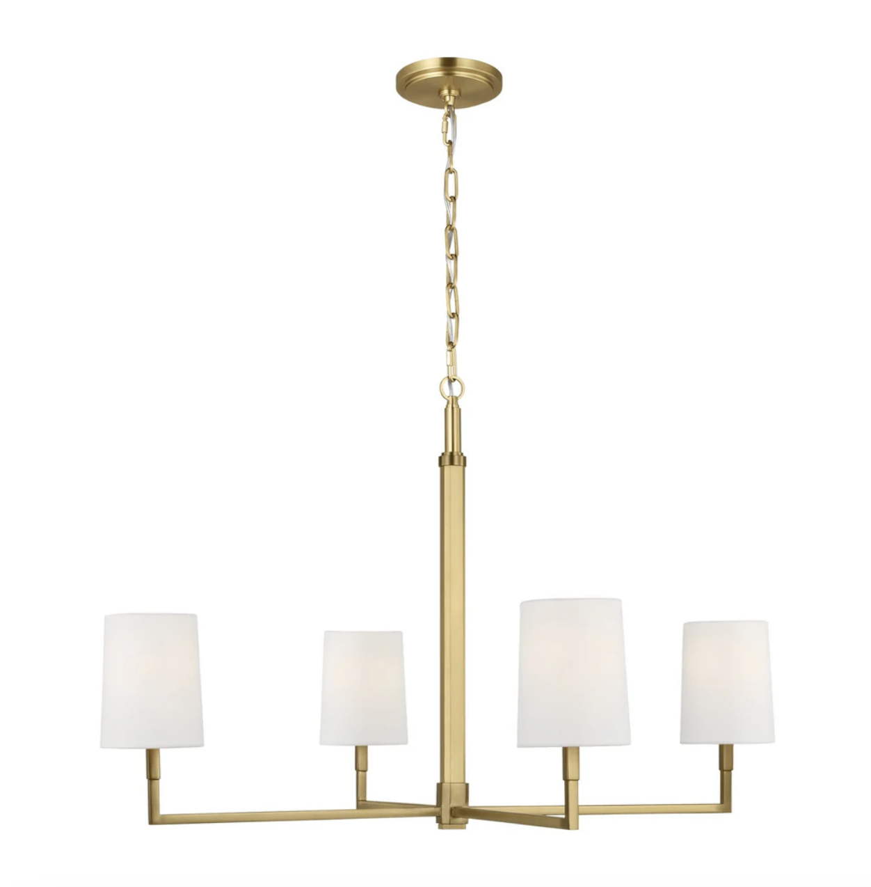 Danica Four-Light Chandelier in Burnished Brass
