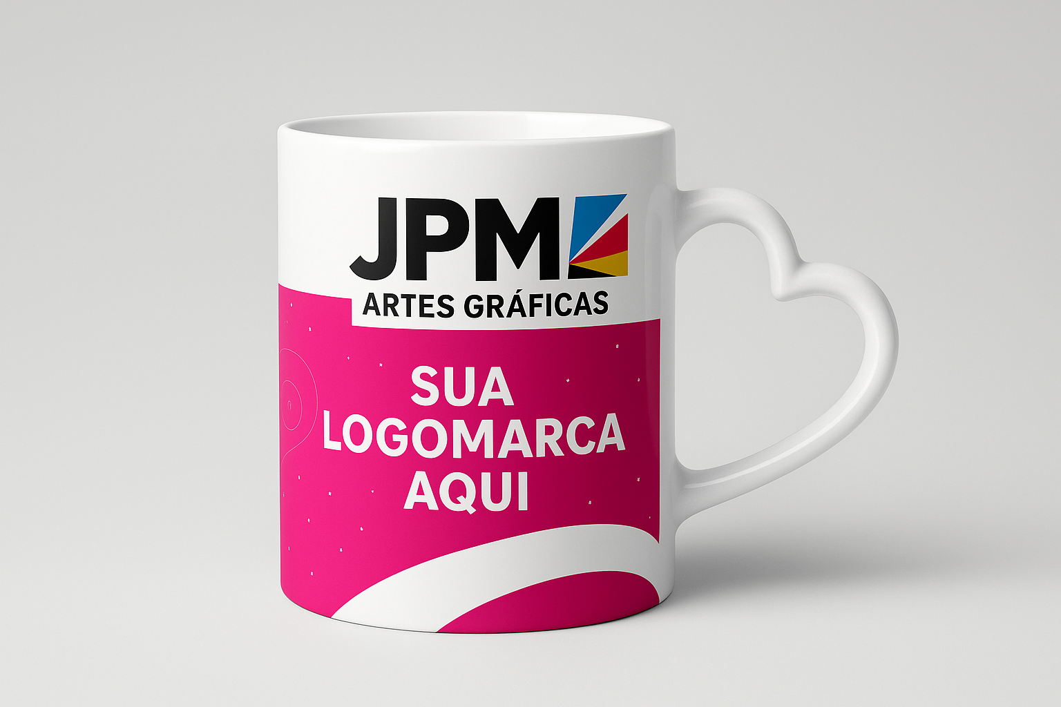 💖 Caneca Branca com Alça em Formato de Coração