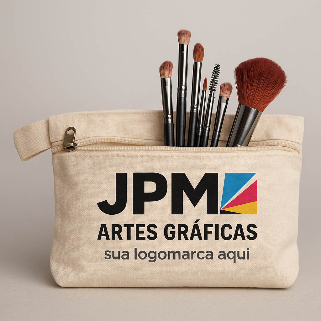 🌿 Necessaire Ecológica com Zíper - Algodão Cru