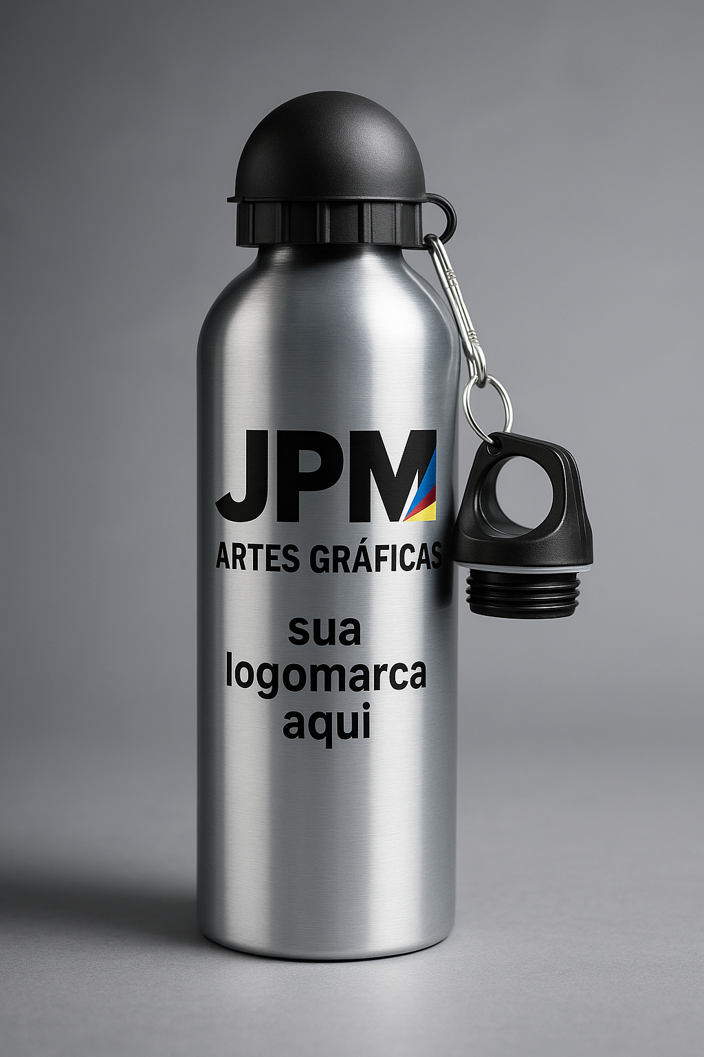 ⚗️ Squeeze Inox Prata 500ml com Bico e Mosquetão