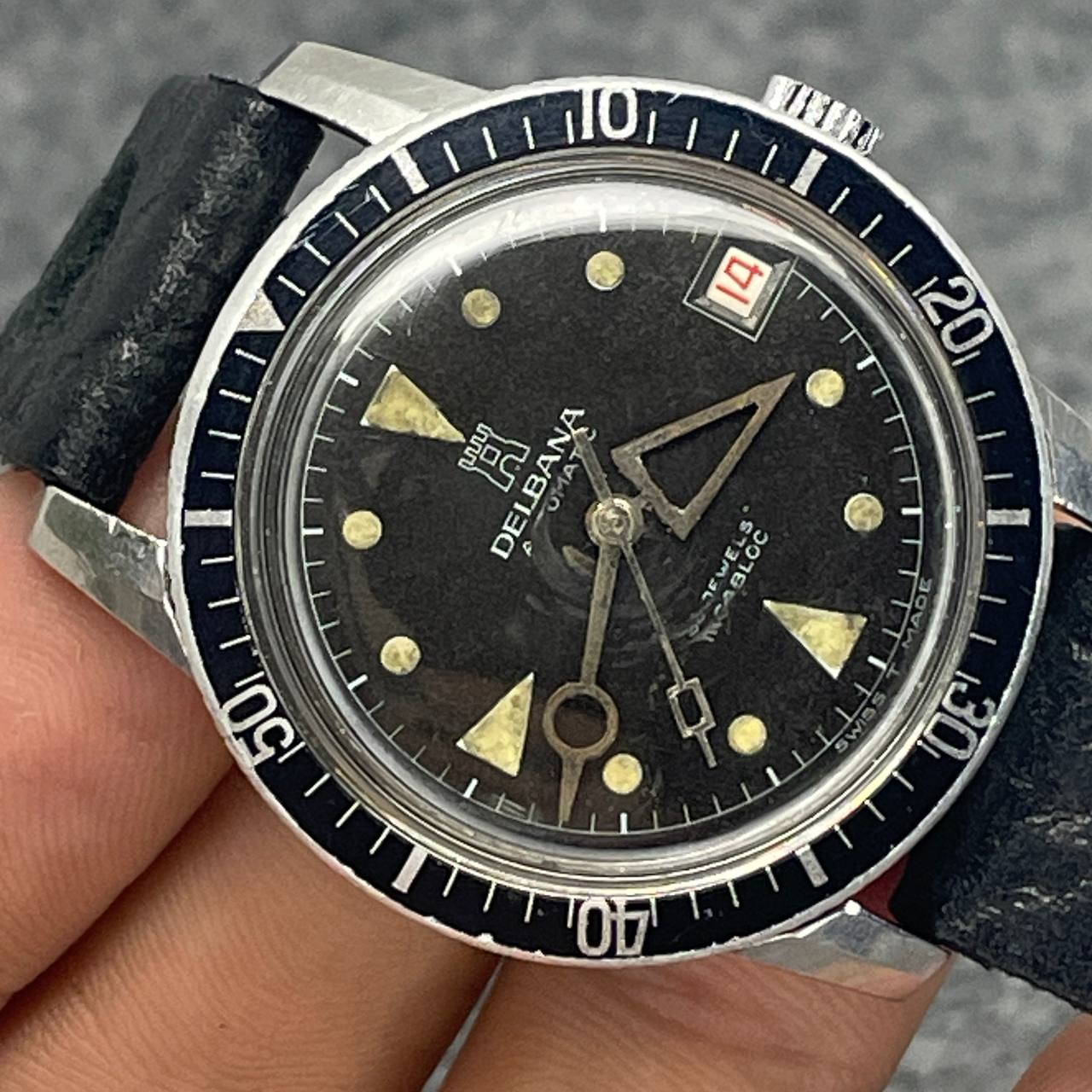 VINTAGE DELBANA DIVER AUTOMATICO CALIBRE FELSA 4007N 35MM Ca 1960