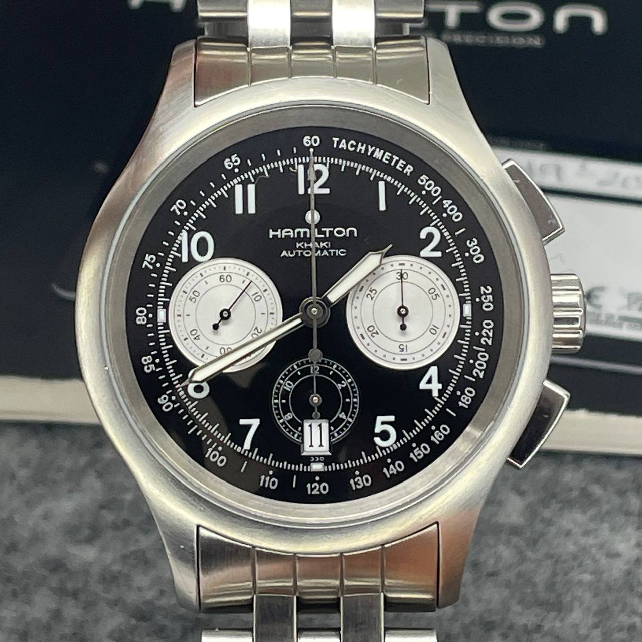 HAMILTON KHAKI AUTOMATICO H765160 MANUAL TARJETA Y ETIQUETA 44MM 