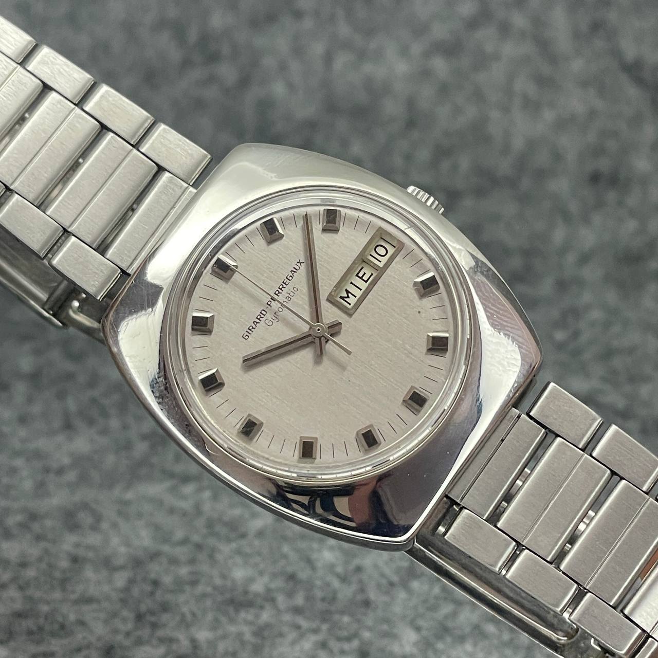 VINTAGE GIRARD PERREGAUX GYROMATIC CAL 340138 AUTOMATICO Ca 1960 34MM MALLA GAY FRERES