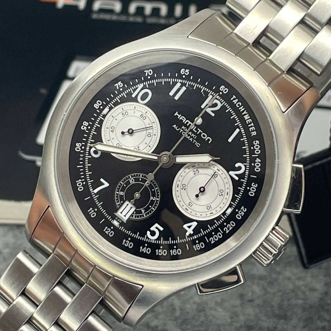 HAMILTON KHAKI AUTOMATICO H765160 MANUAL TARJETA Y ETIQUETA 44MM 