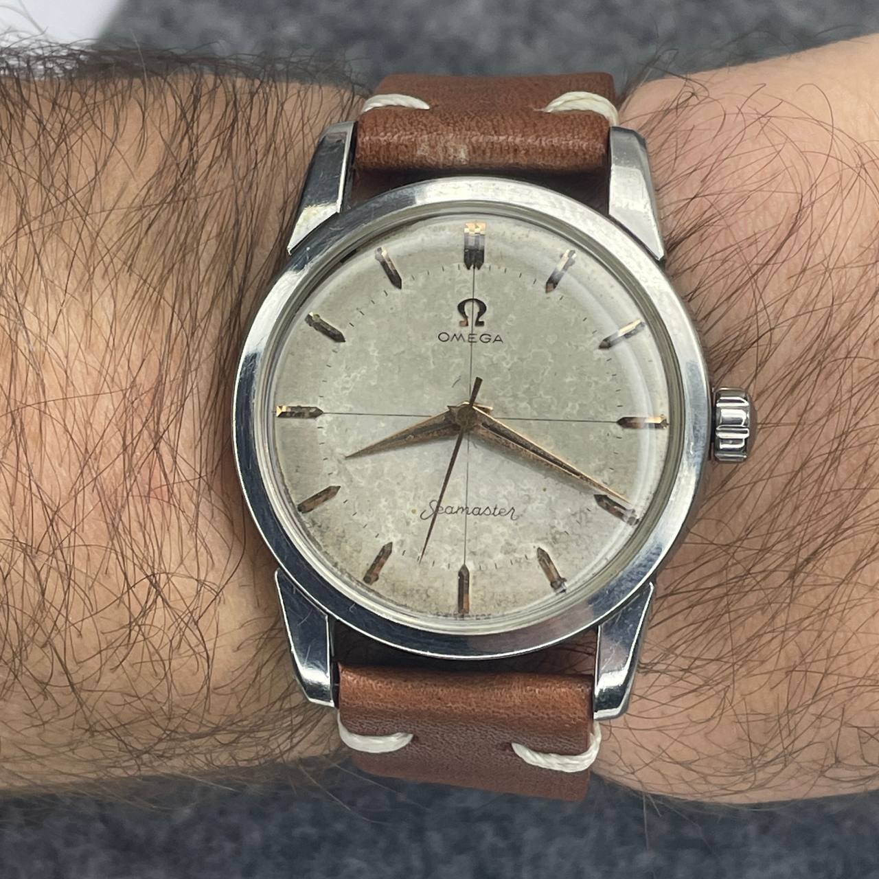RARO VINTAGE OMEGA SEAMASTER REF 2759 2761-7 CUERDA MANUAL CAL 420 34MM Ca 1950
