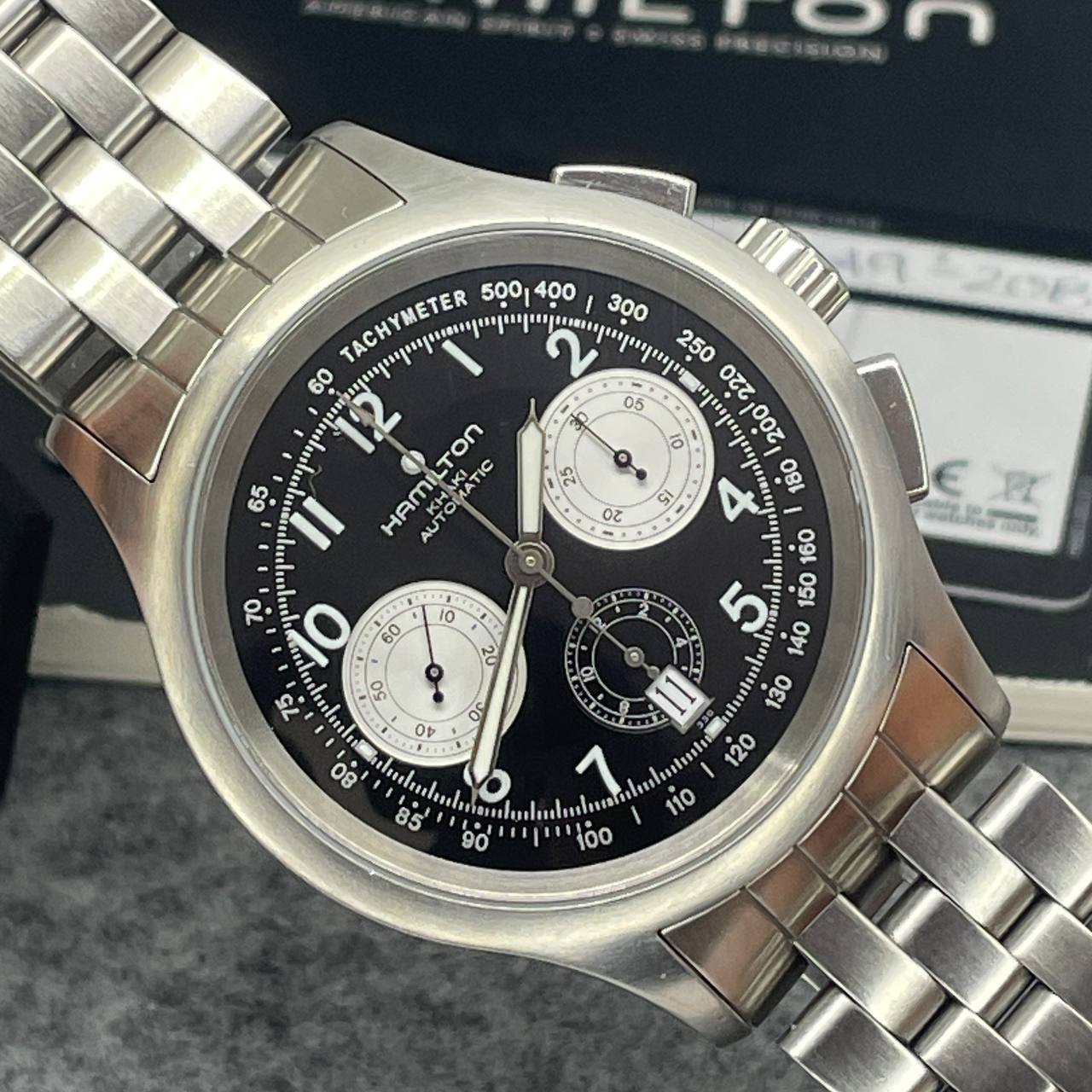 HAMILTON KHAKI AUTOMATICO H765160 MANUAL TARJETA Y ETIQUETA 44MM 