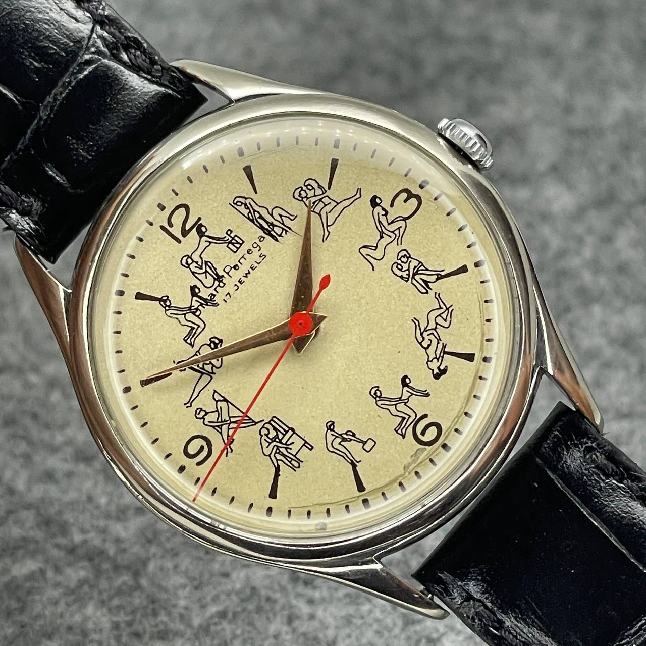 VINTAGE GIRARD PERREGAUX KAMA SUTRA CALIBRE 26 CUERDA MANUAL 36MM Ca 1950