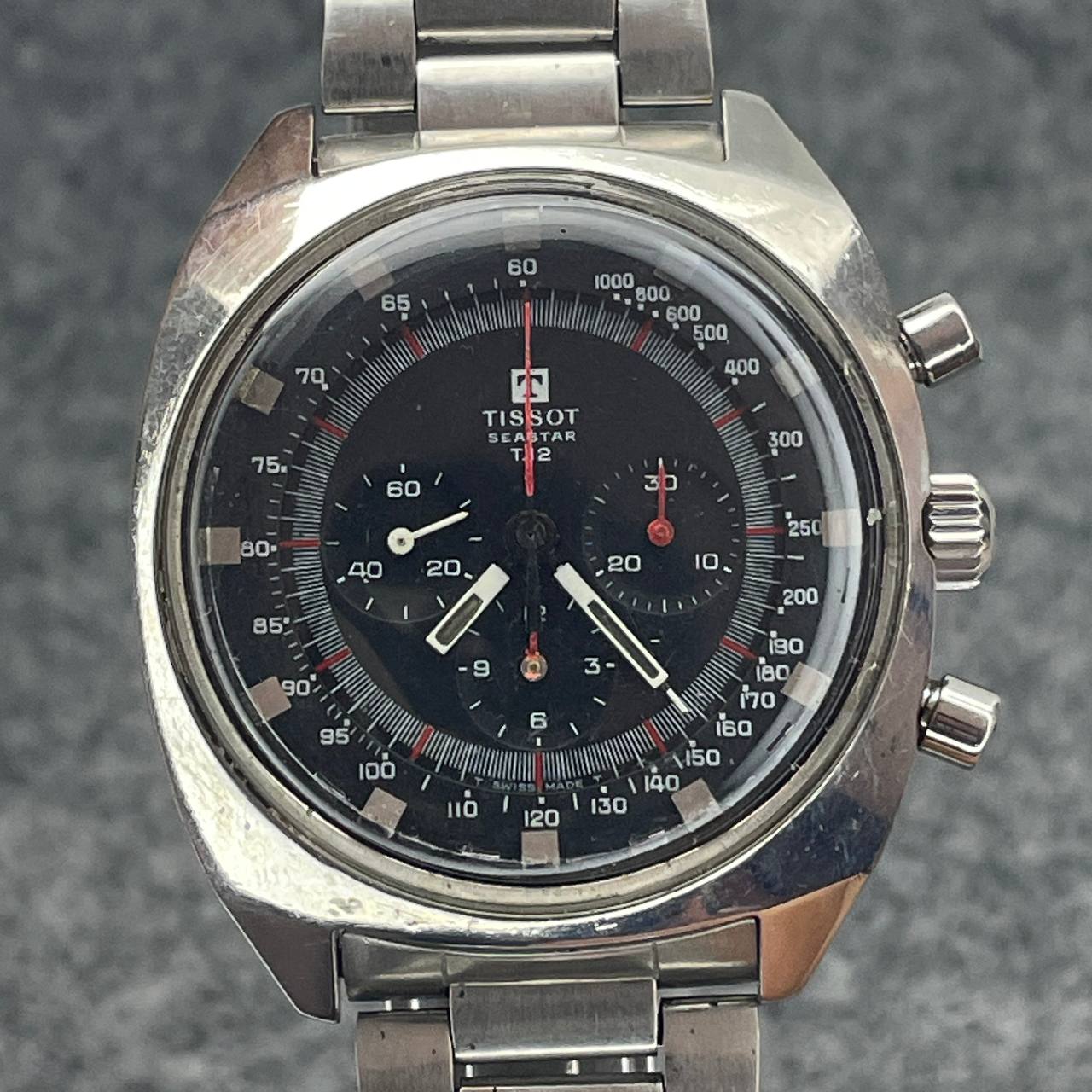 VINTAGE TISSOT T-12 CRONOGRAFO CAL LEMANIA CUERDA MANUAL 42MM Ca 1970