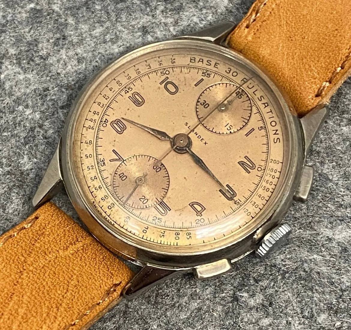 VINTAGE SLANDEX CRONOGRAFO CAL VENUS 170 Ca 1950 35MM