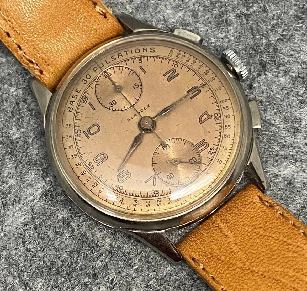 VINTAGE SLANDEX CRONOGRAFO CAL VENUS 170 Ca 1950 35MM