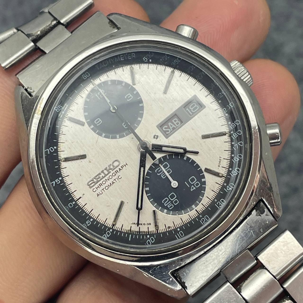 VINTAGE SEIKO PANDA CRONOGRAFO AUTOMATICO REF 6138-8020 40,5MM Ca 1975