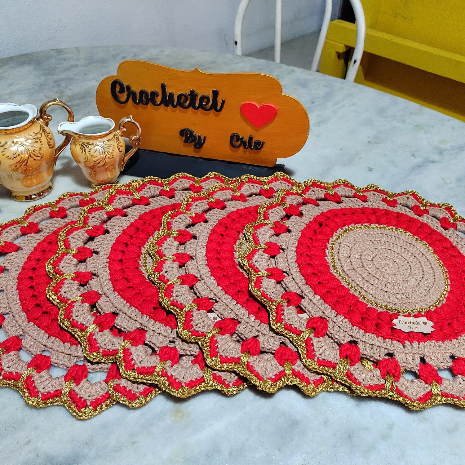 Jogo de Sousplats de Crochê