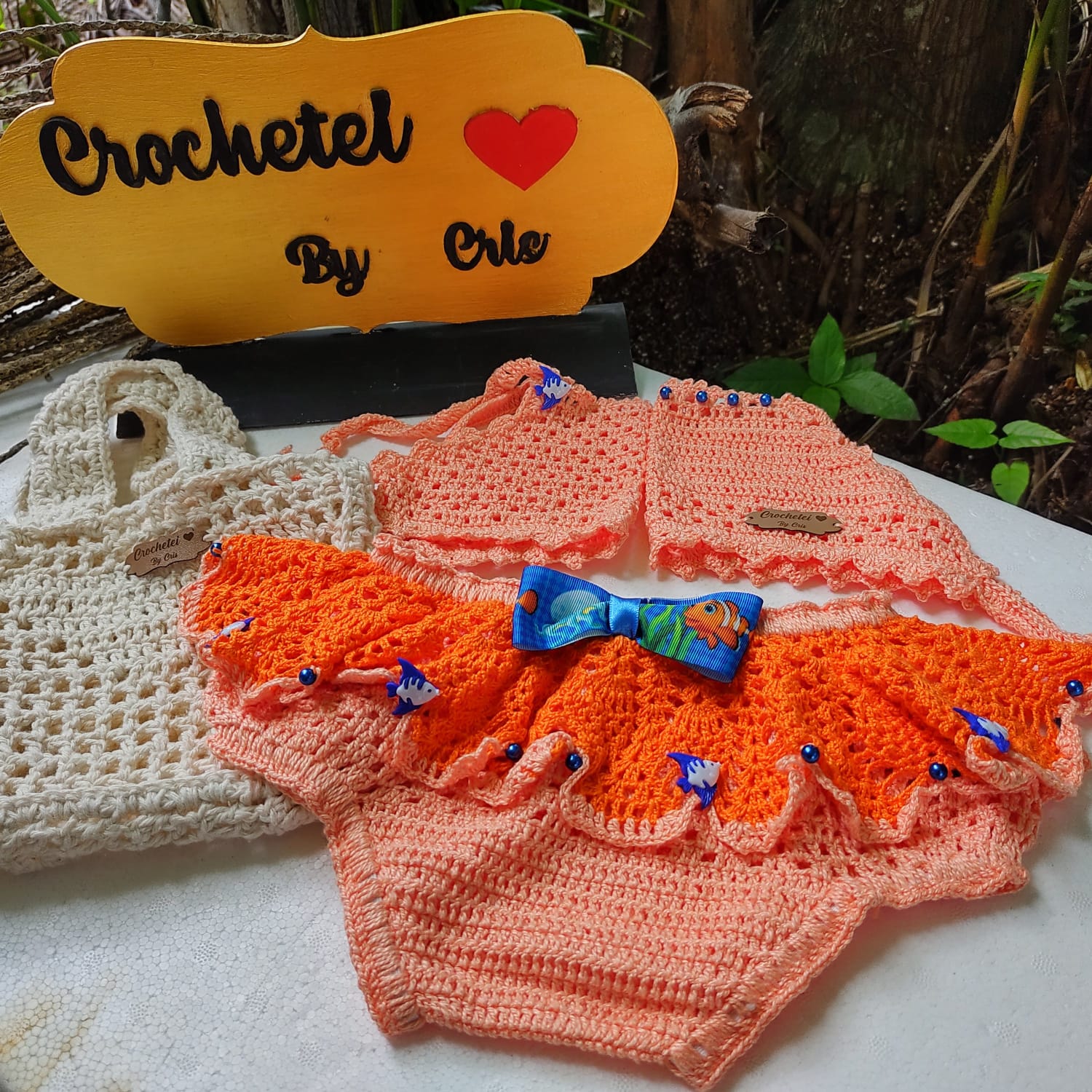 Conjunto infantil de crochê