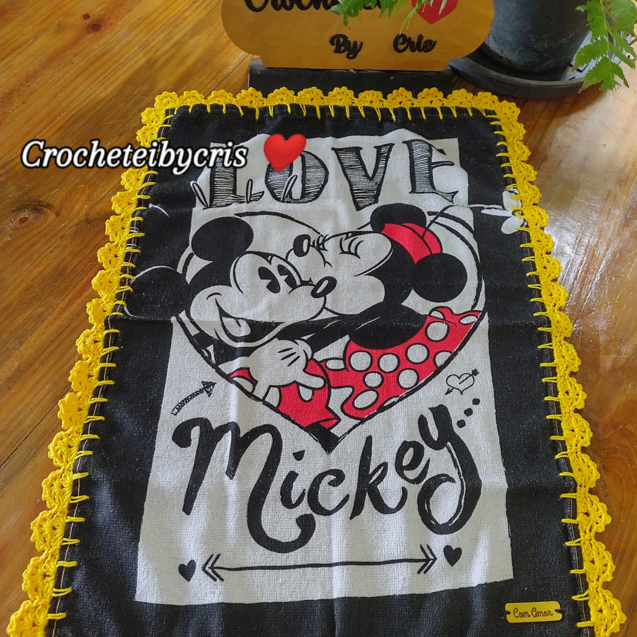 Panos de prato lateral toda em crochê