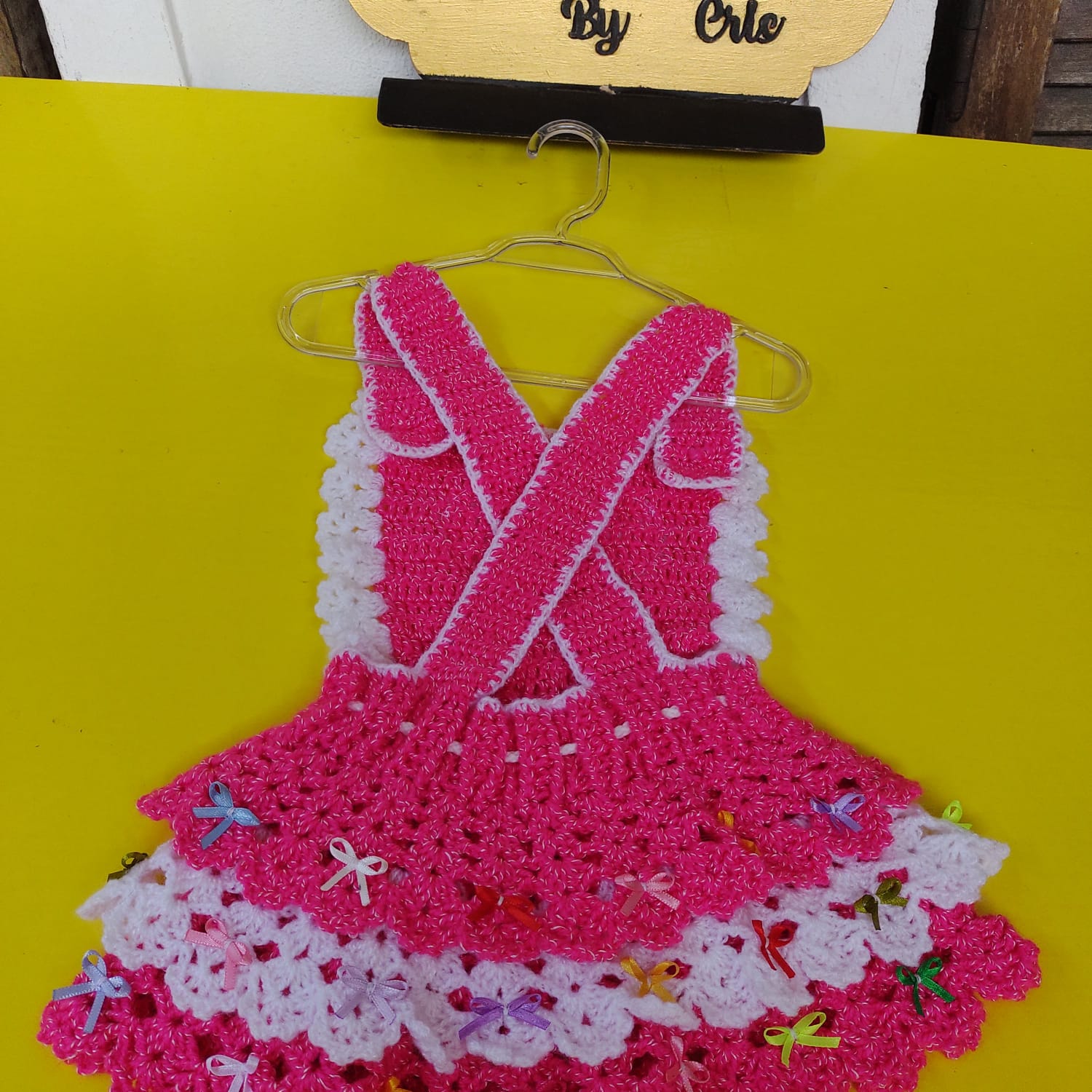 Vestido infantil de crochê (LACINHOS)