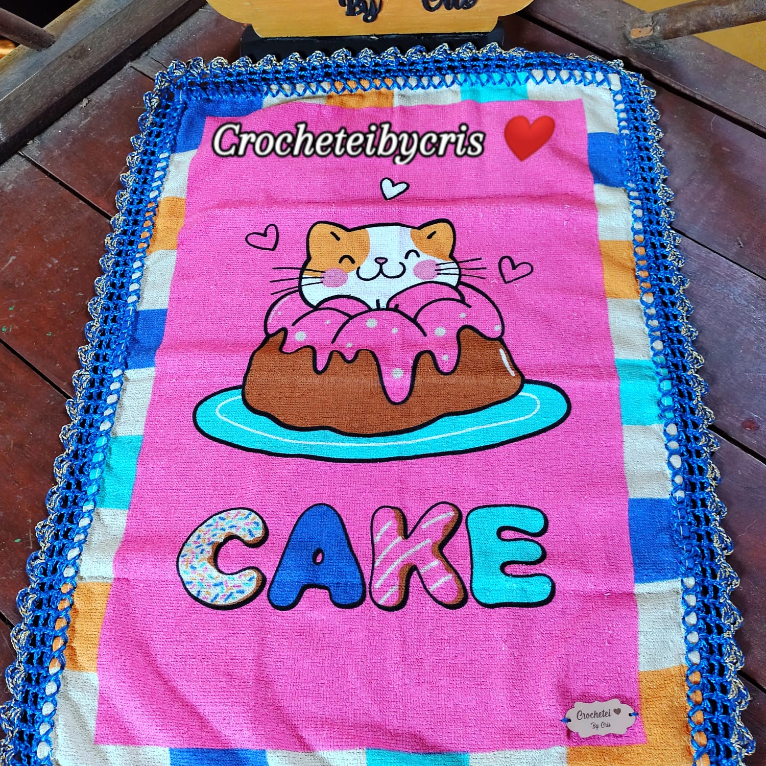 Panos de prato lateral toda em crochê