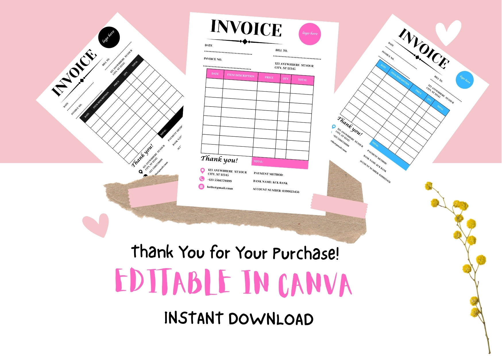 Editable Invoice Templates