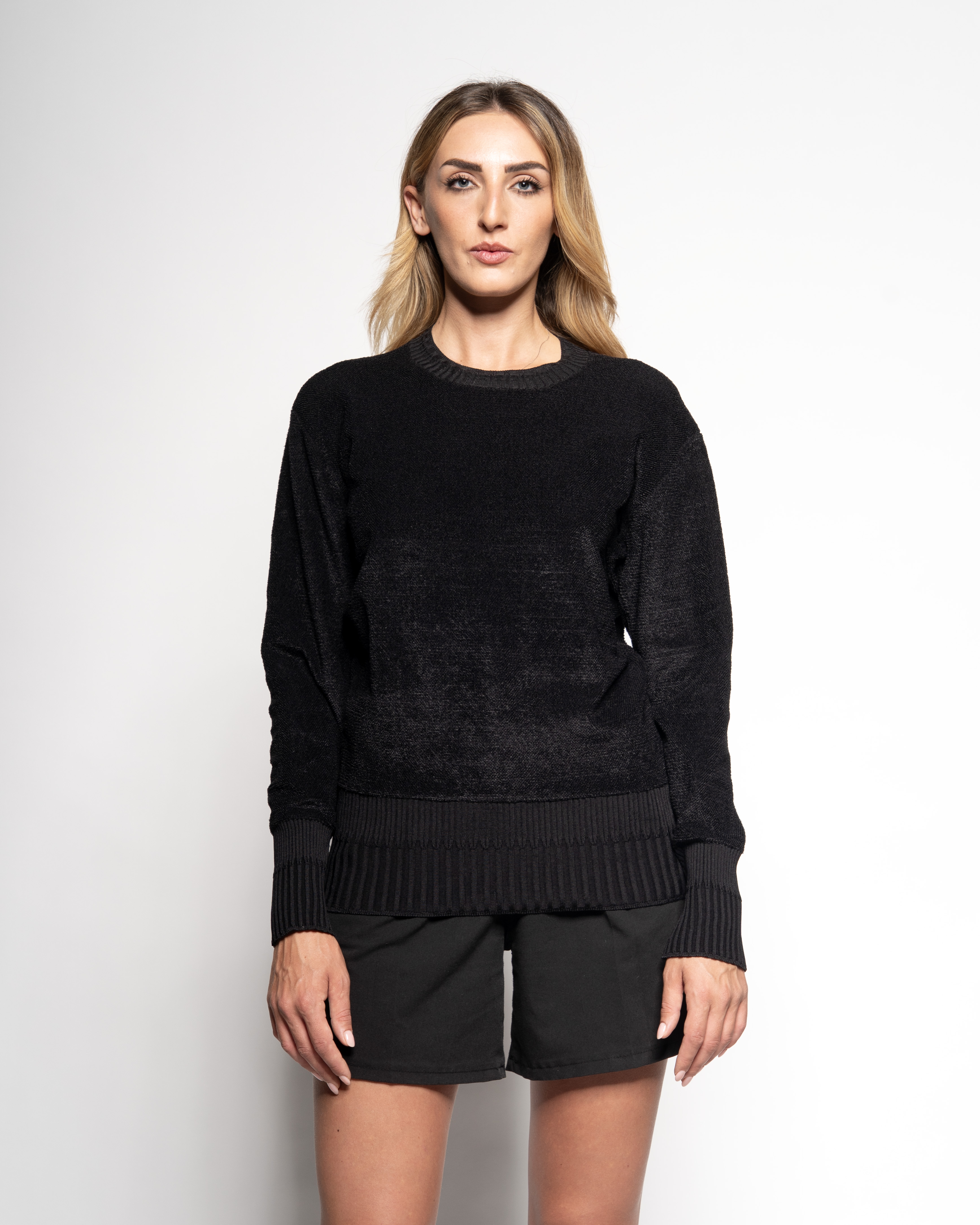 Oversize Fur-knit Crewneck long sleeve 