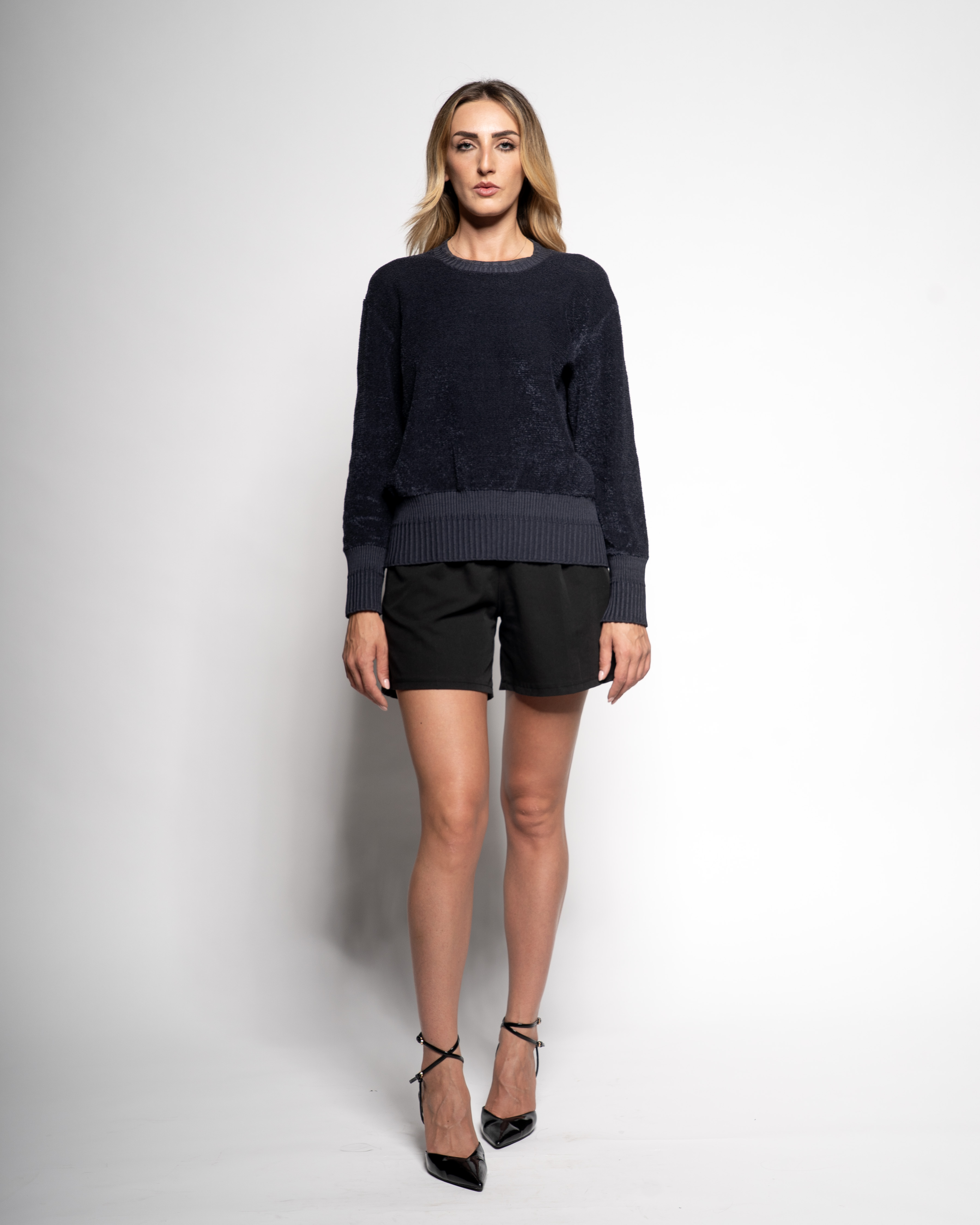 Oversize Fur-knit Crewneck long sleeve