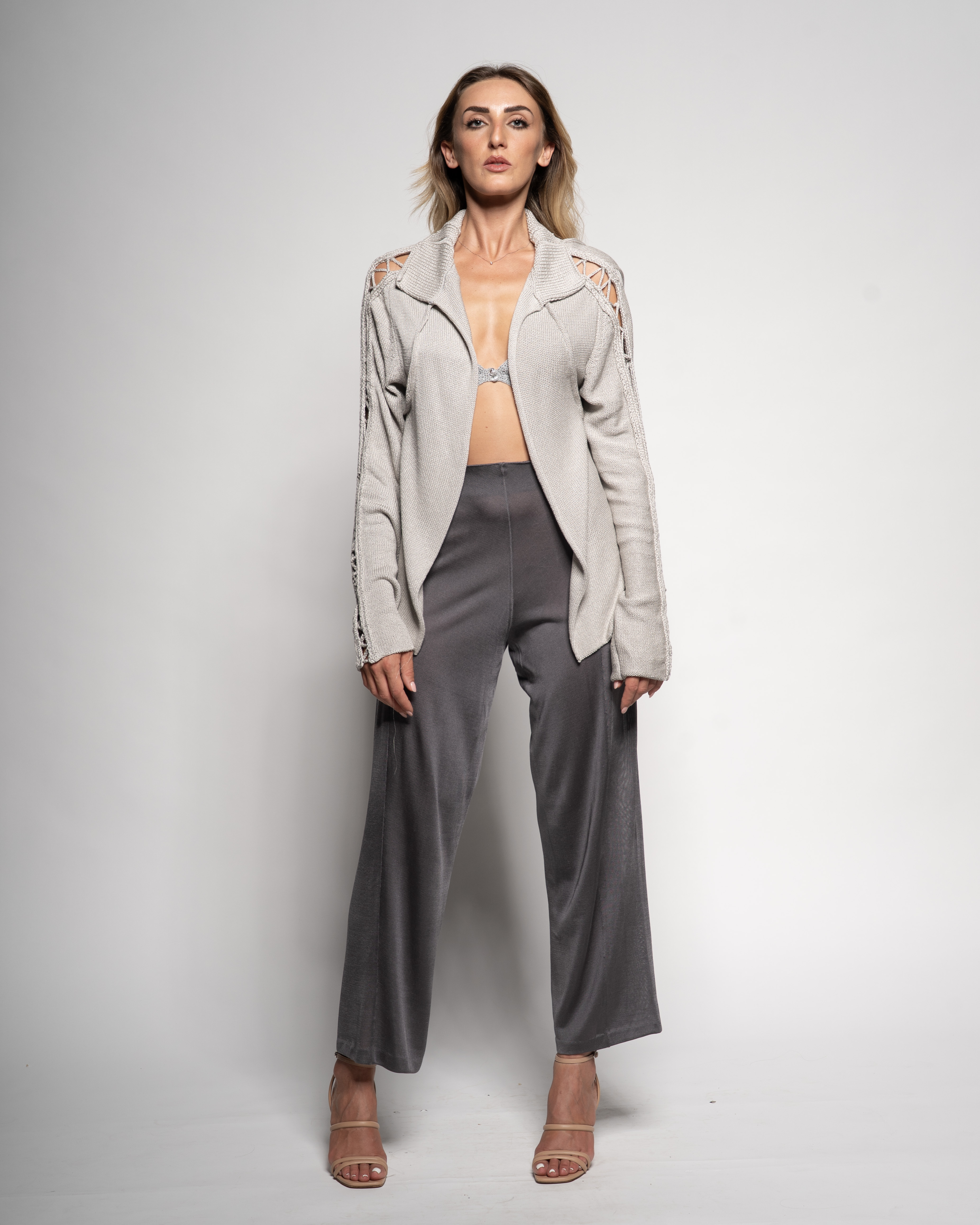 Handmade cardigan heavy silk