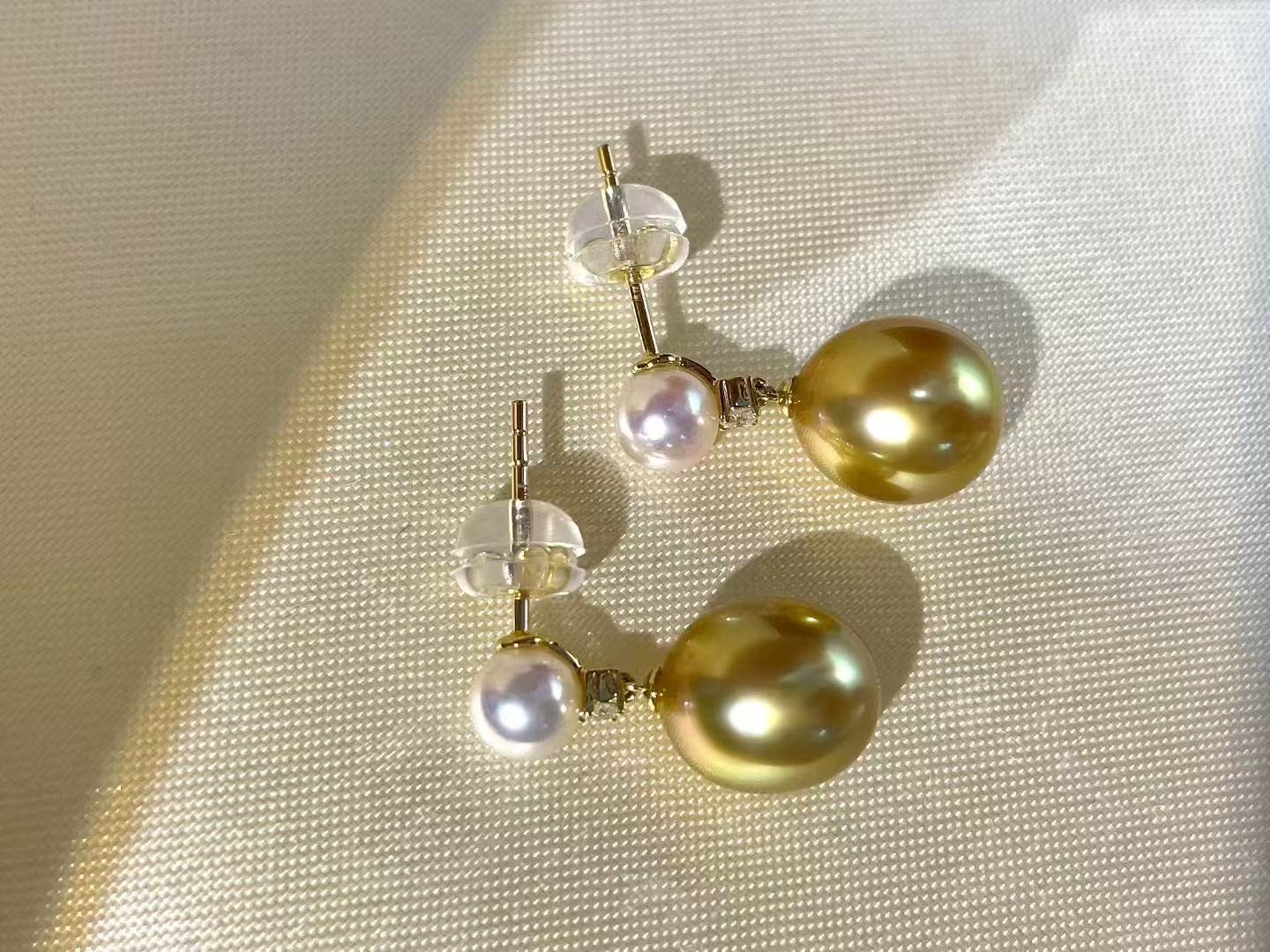 Golden Pearl Drop Earrings
