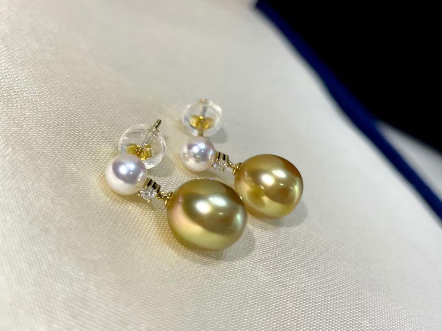 Golden Pearl Drop Earrings