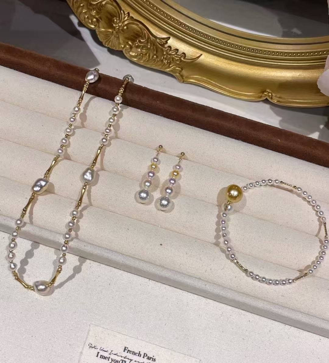 Gradient Colour Pearl Drop Earrings