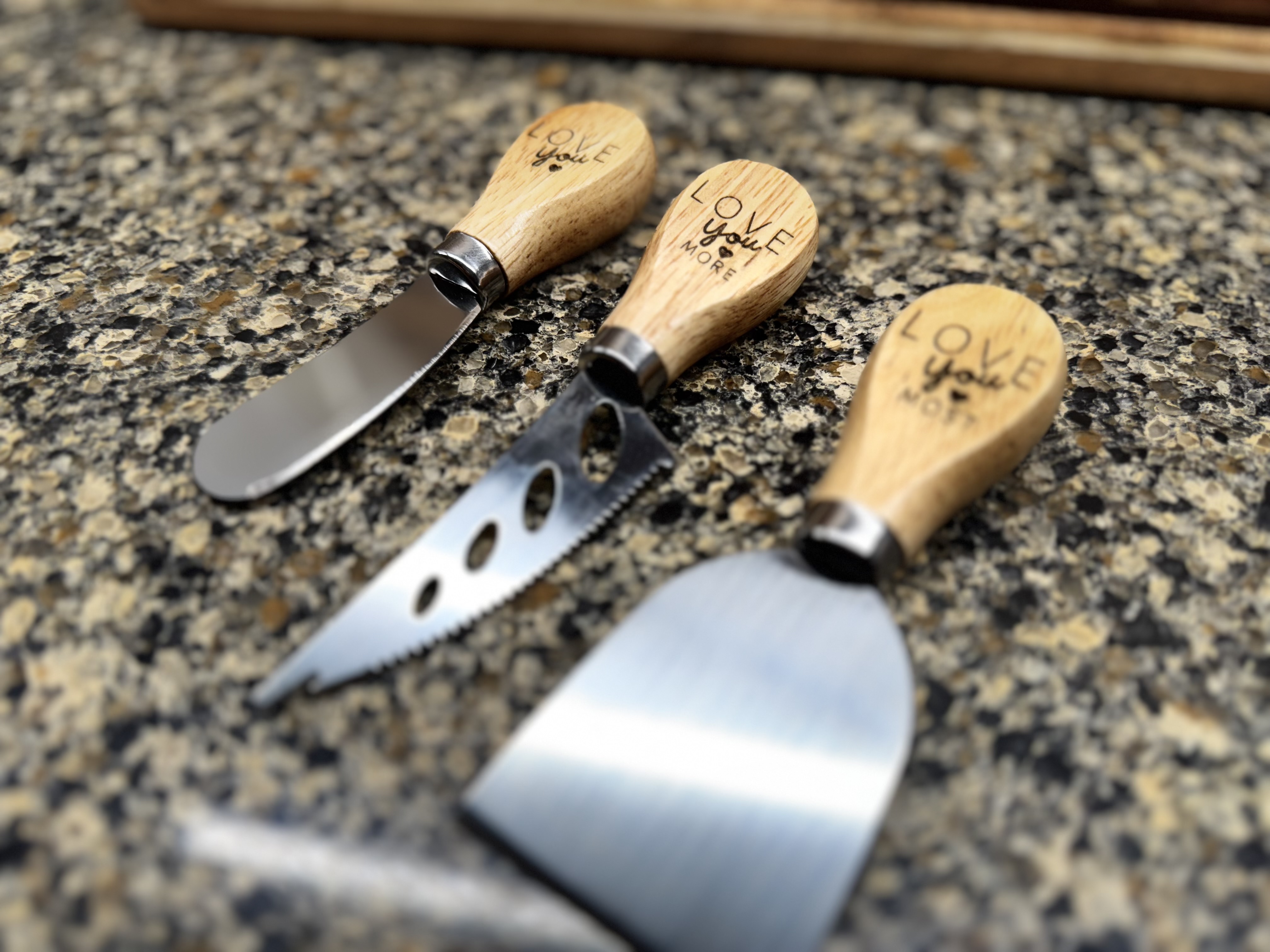 “I Love You Most” Serving Board and Knives