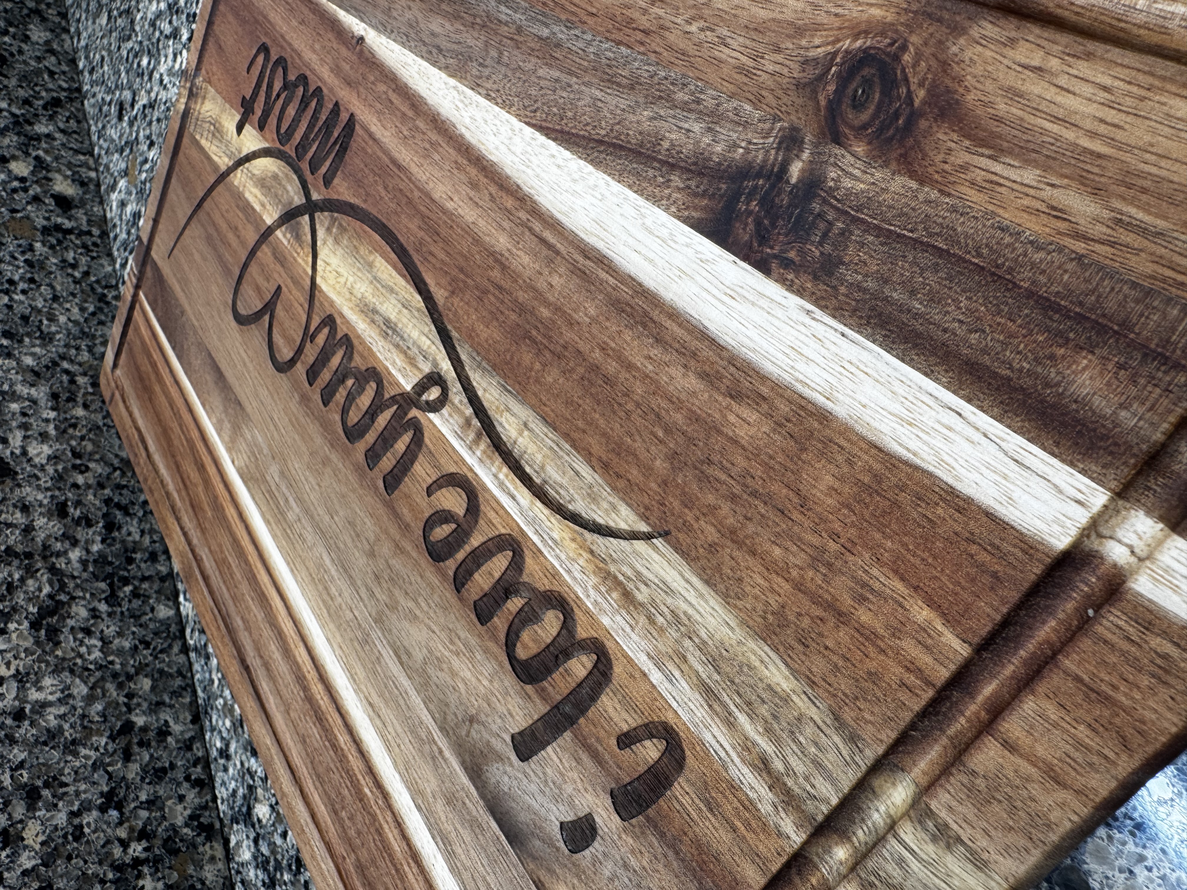 “I Love You Most” Serving Board and Knives