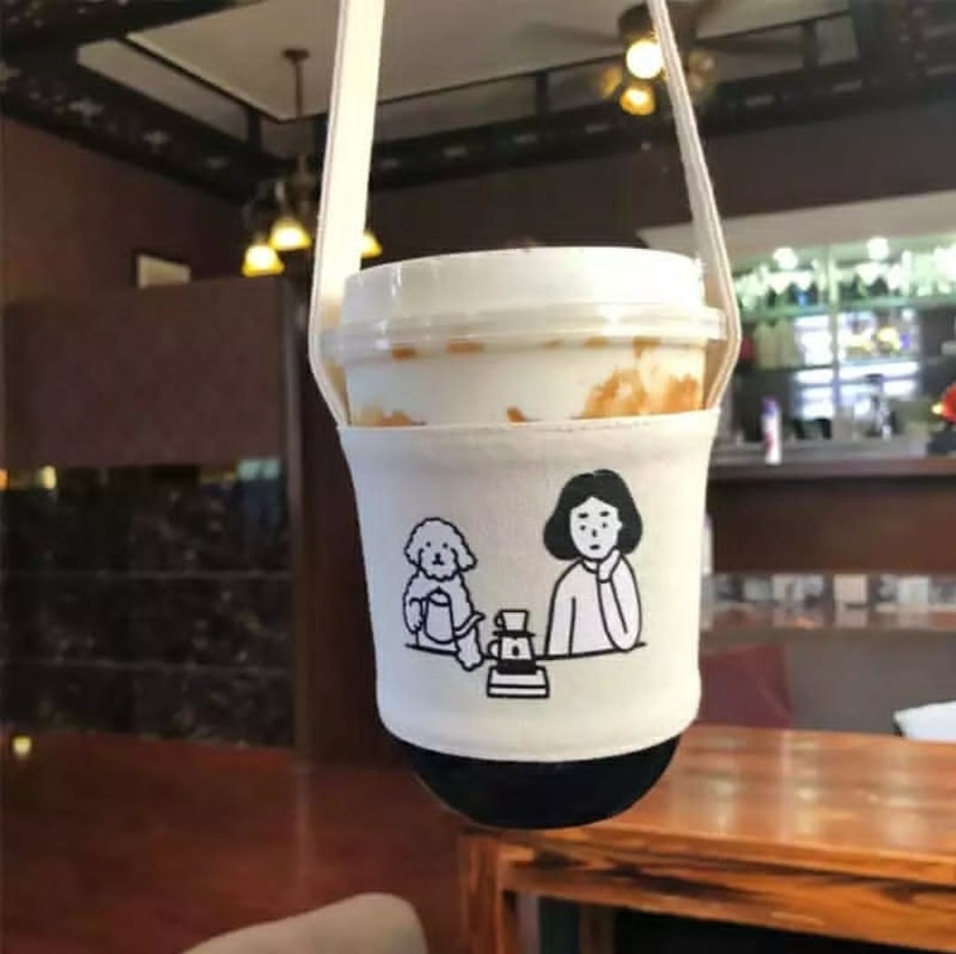 حقيبة كانفس لكاسات القهوة