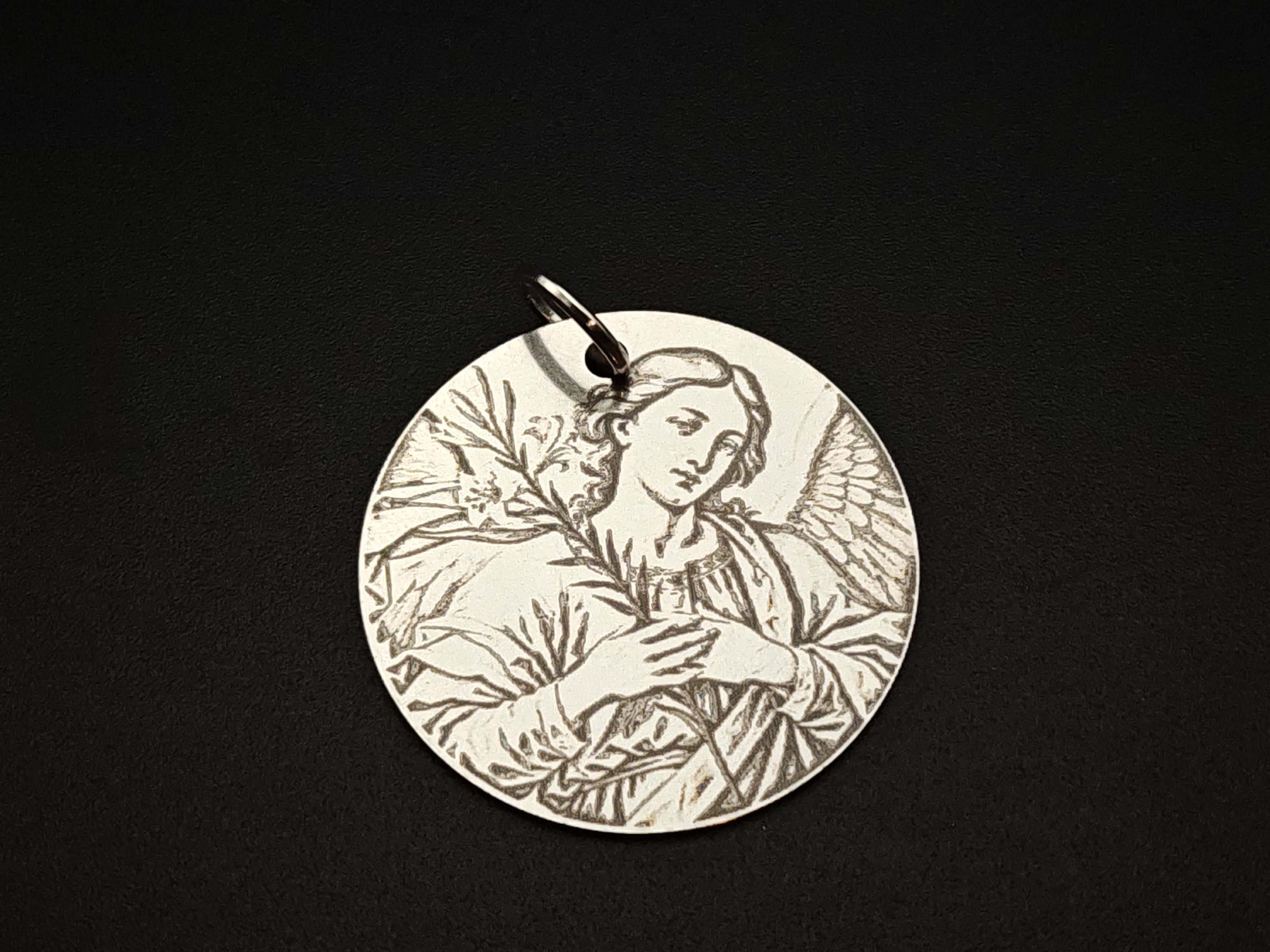 Engraved Angel Gabriel Pendant