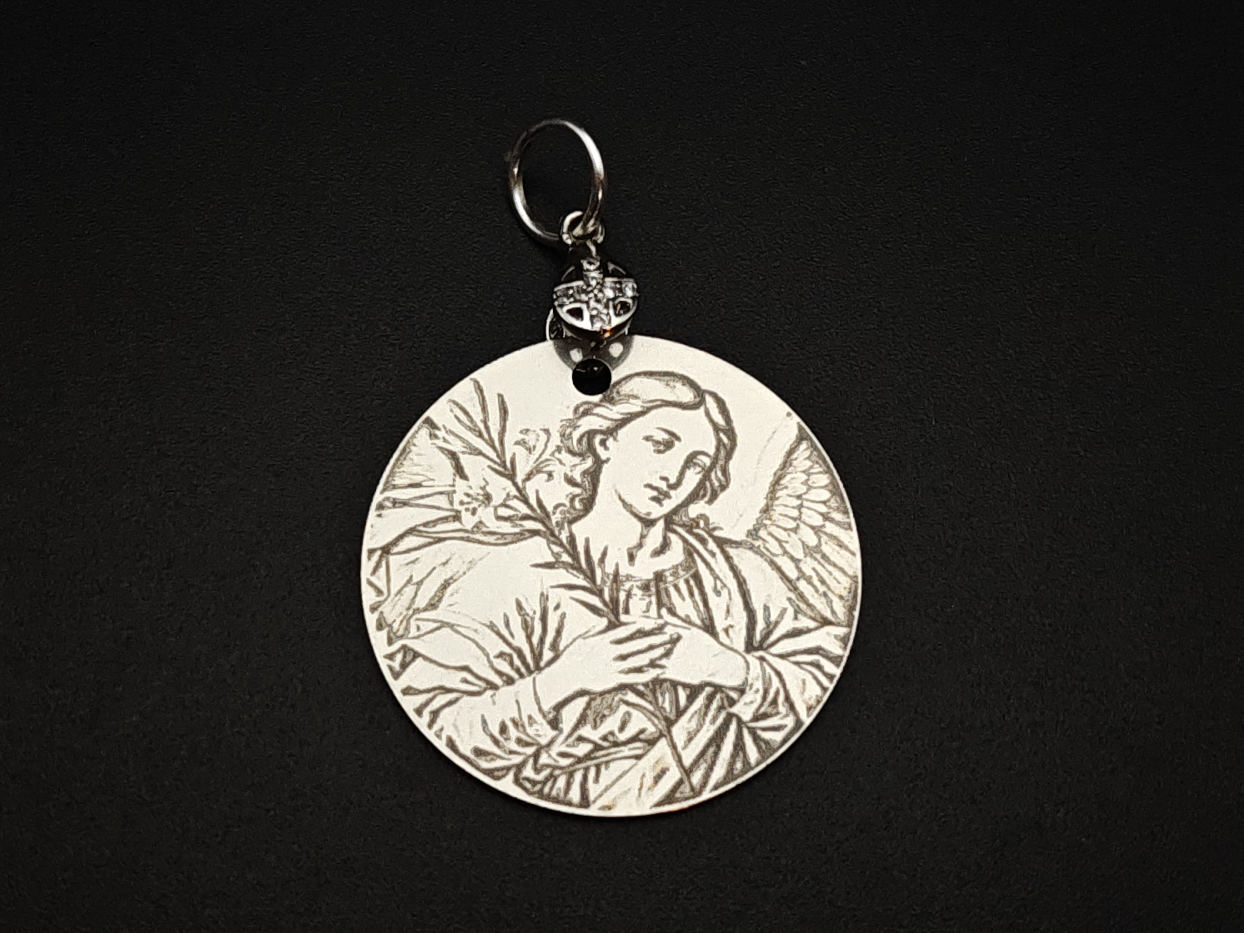Engraved Angel Gabriel Pendant