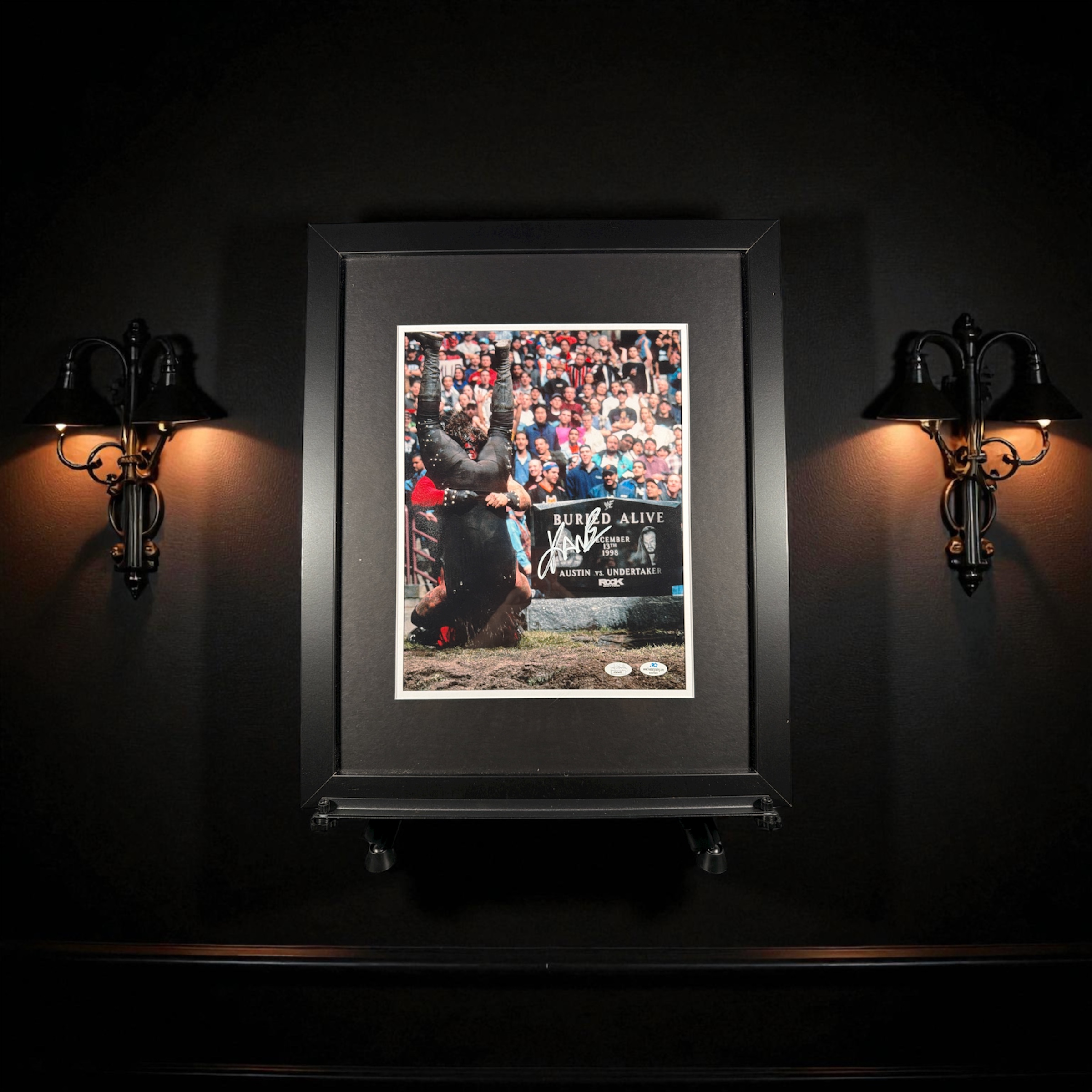 Signed "Kane" WWE Buried Alive Match Photograph
