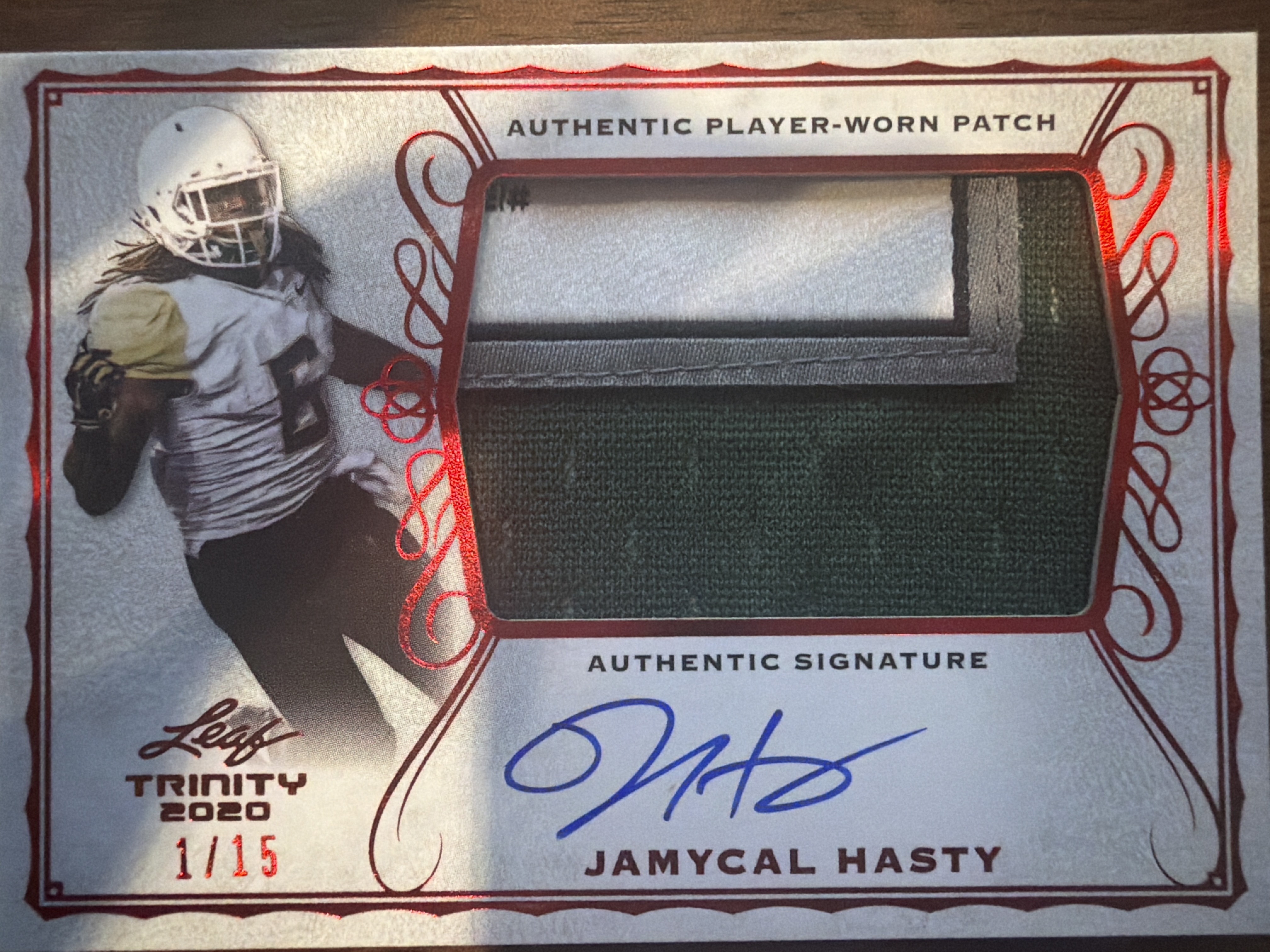 Leaf Trinity 2020 Jamycal Hasty Patch Autograph Card