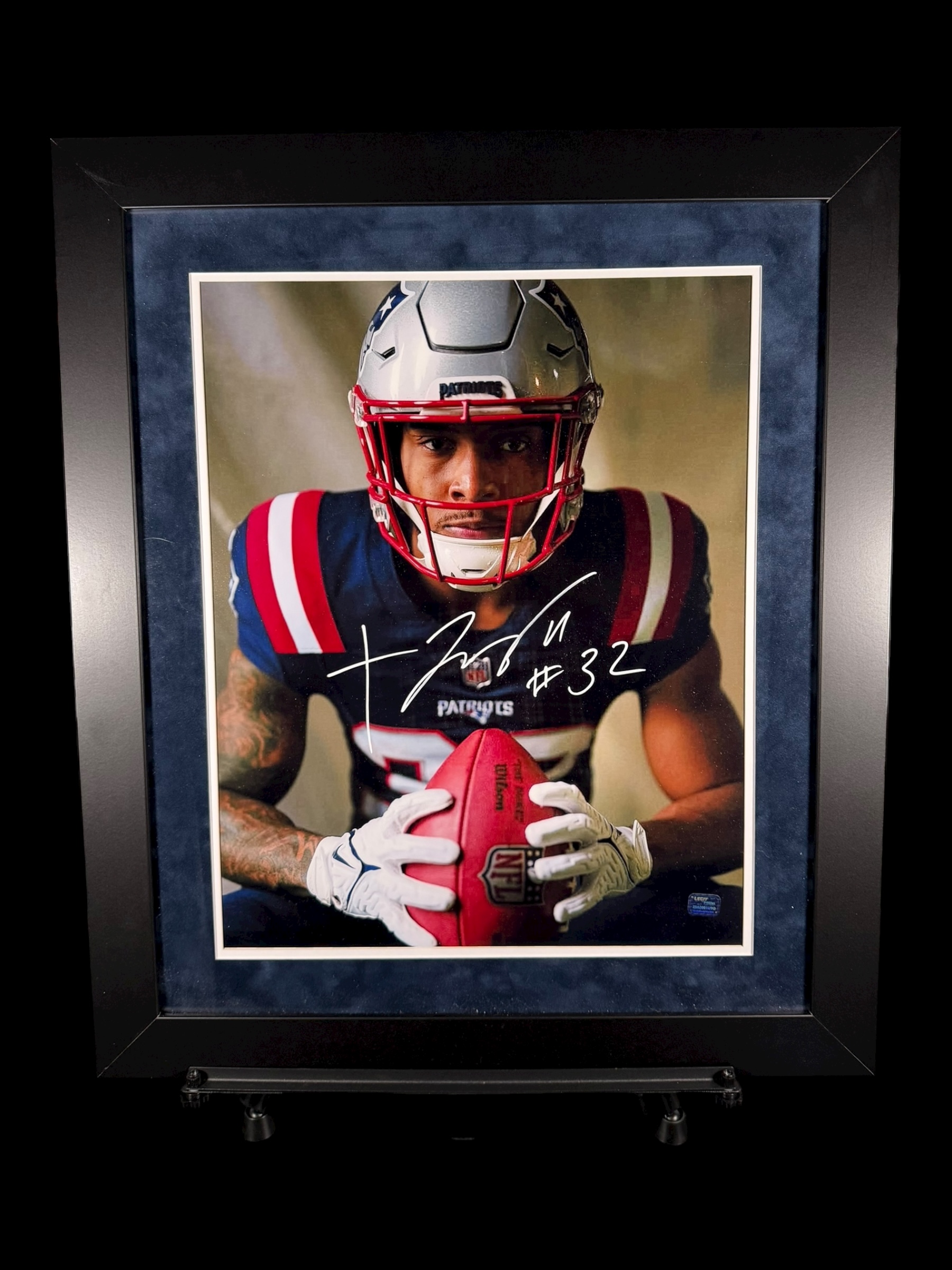TraVeyon Henderson Signed New England Patriots Framed Photo