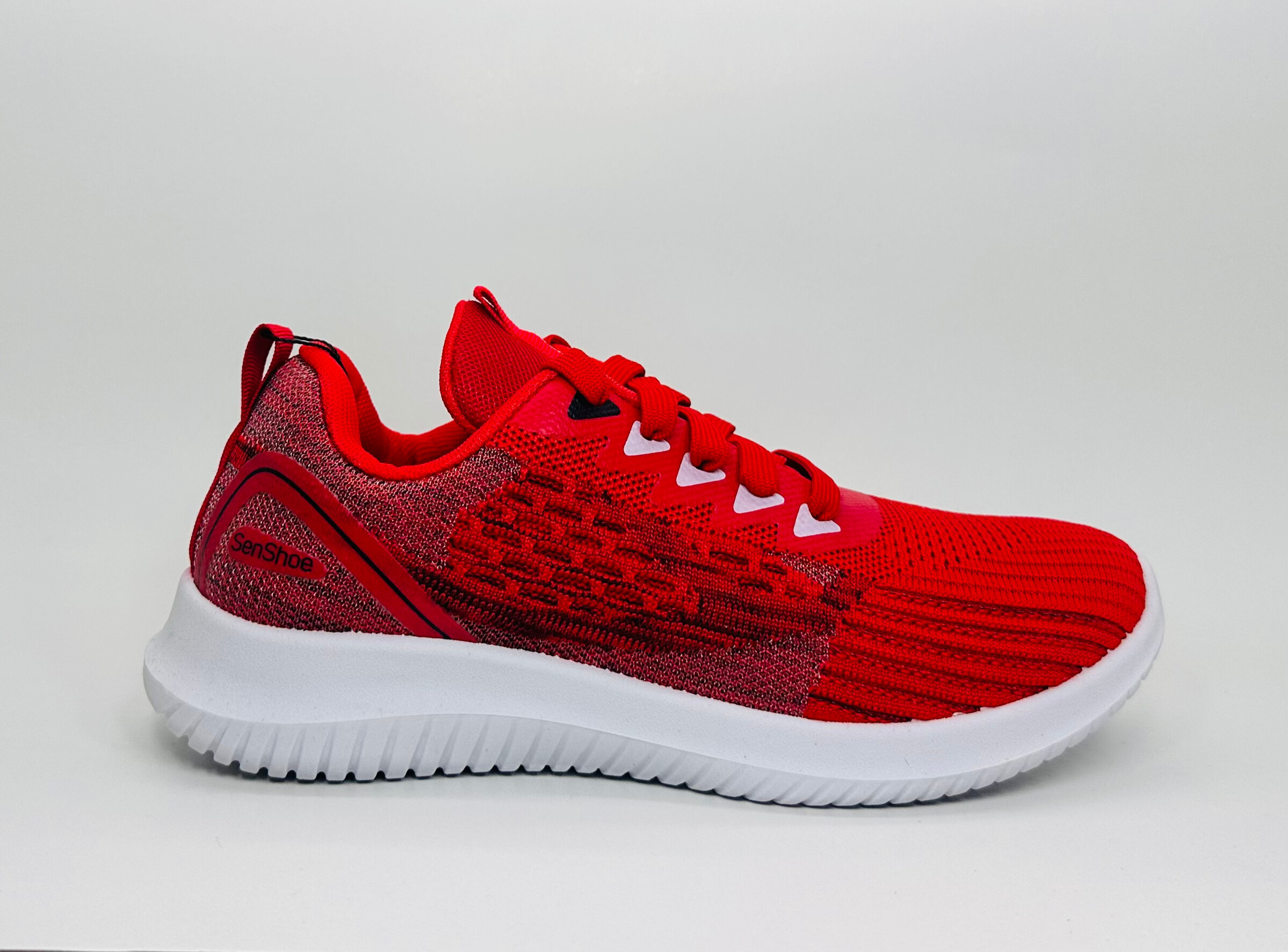 SenShoe Lightweight Running Sneakers - White, Red, Blue