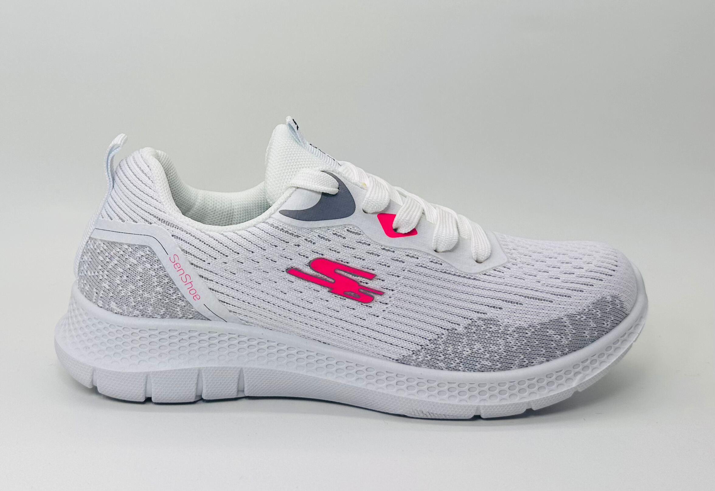 Senshoe Classic woman's shoes - cotton made - White, Grey/Blue, Pink, Black