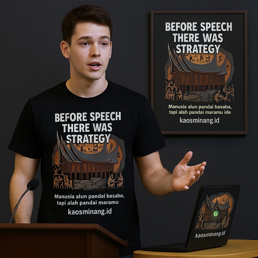 KAOS MINANG kaosminang.id desain before speech there was strategy