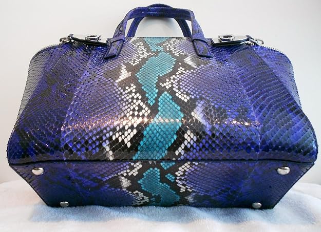 Salvatore Ferragamo Python Verve Tote Purple Silver Bag