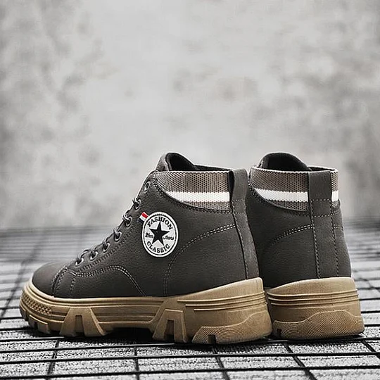 MEN'S STYLISH HIGH TOP THICK SOLE WORK STYLE SHOES