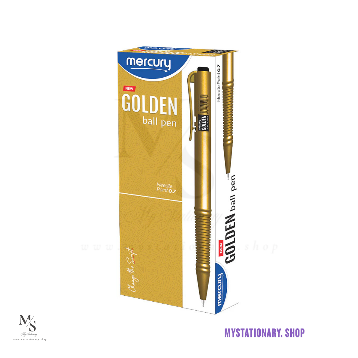 Golden Ballpoint Pen (Pack of 10)