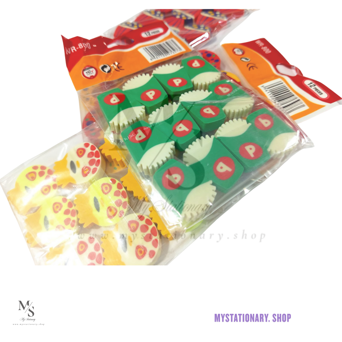 Piano Soft Fancy Erasers (Pack of 12)