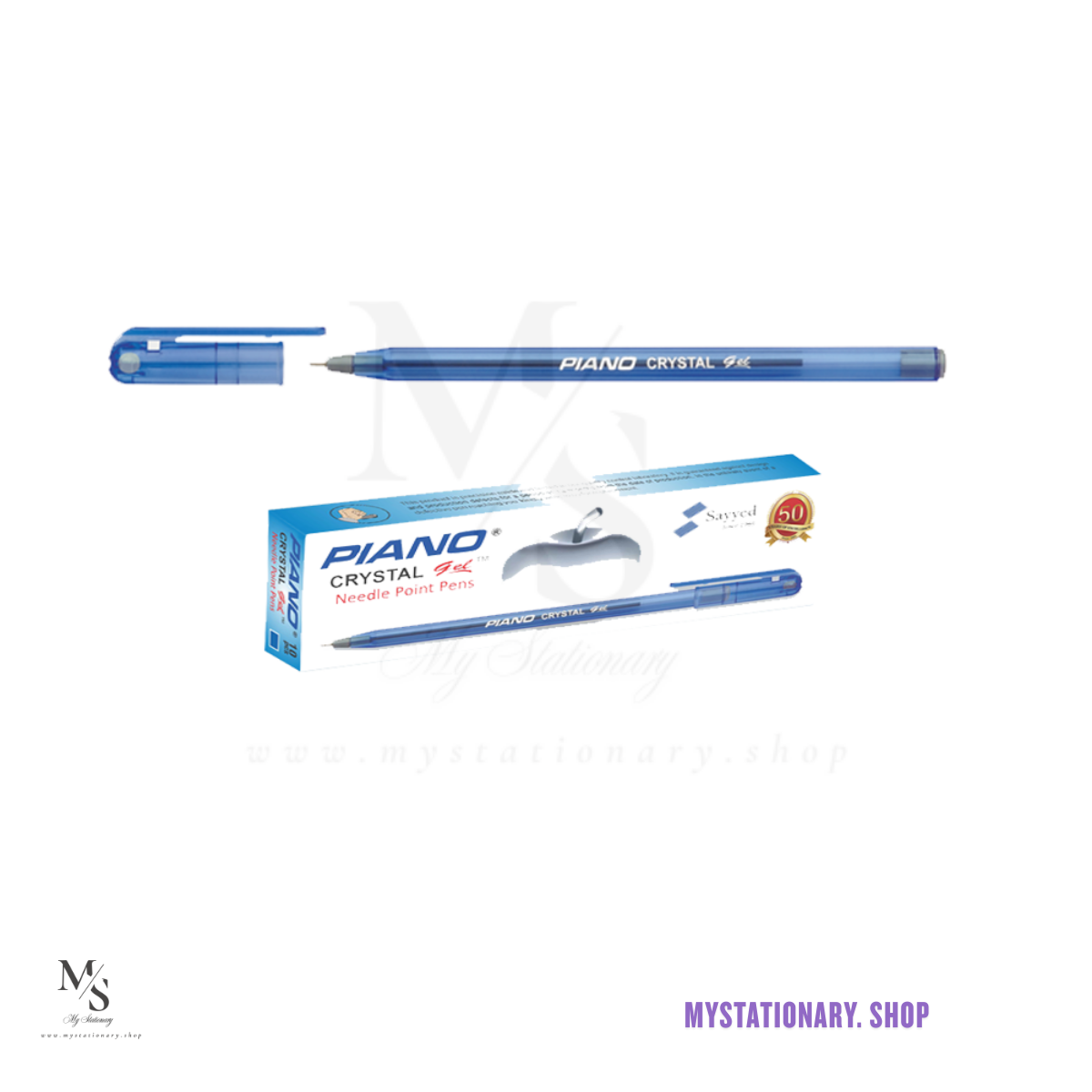 Piano Crystal 0.7mm Ballpoint Pen (Pack of 10)