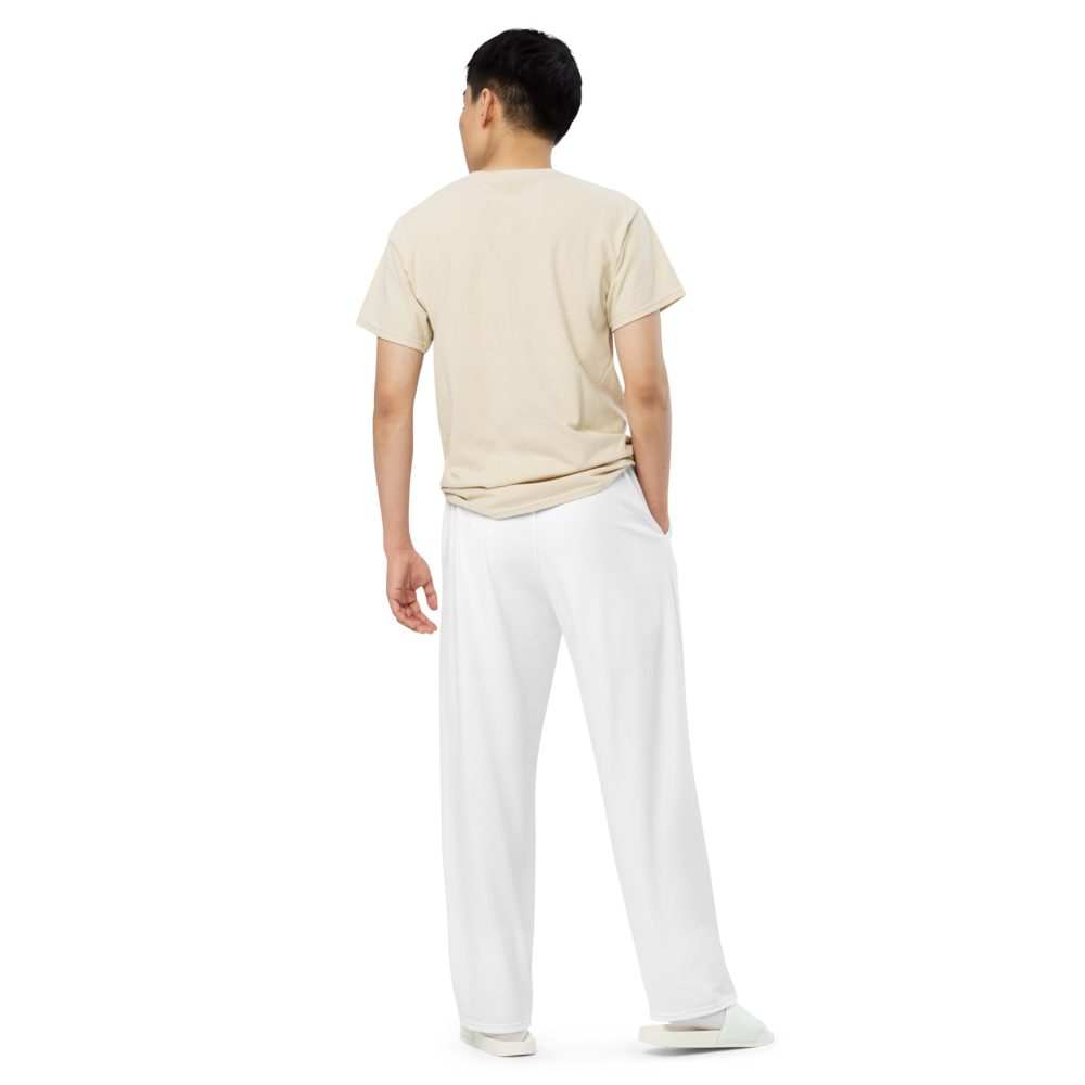 White Joggers with Flag Stripe