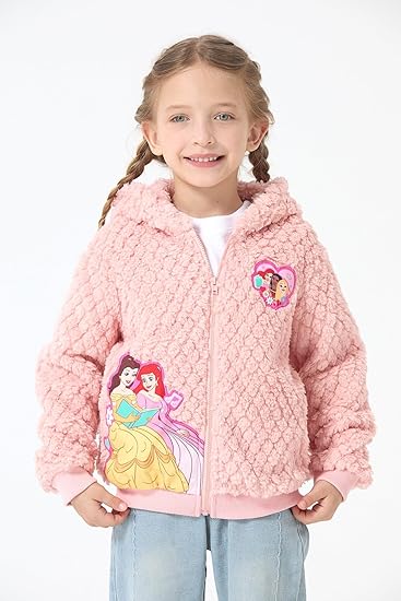 Disney Stitch Minnie Frozen Princess Girls Fleece Jacket