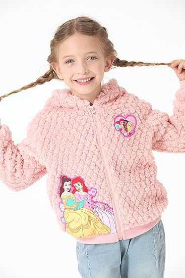 Disney Stitch Minnie Frozen Princess Girls Fleece Jacket