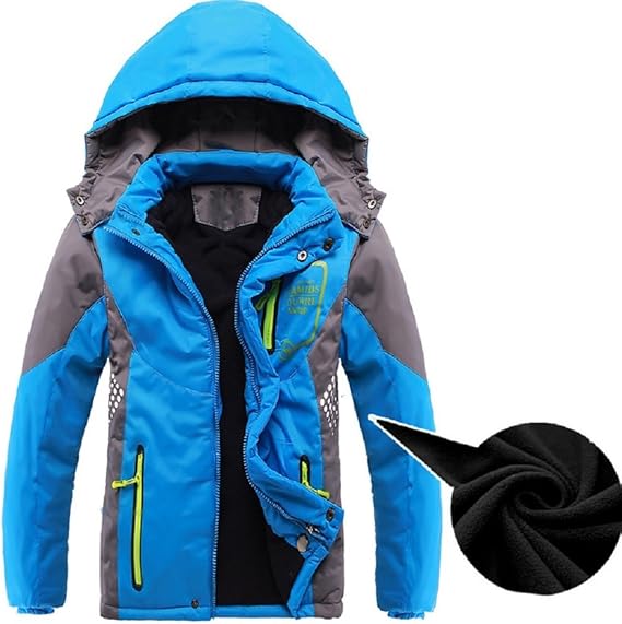 Vinmin Latest Boys Thicken Fleece Hooded Jacket Warm Quilted Coat Outdoor