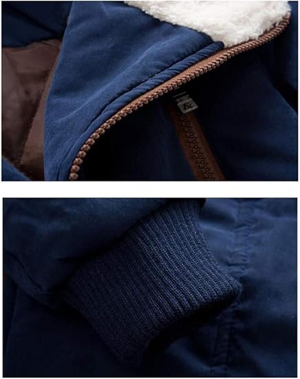 Mallimoda Boy's Thick Cotton-Padded Parka Jacket Hooded Fleece Coat