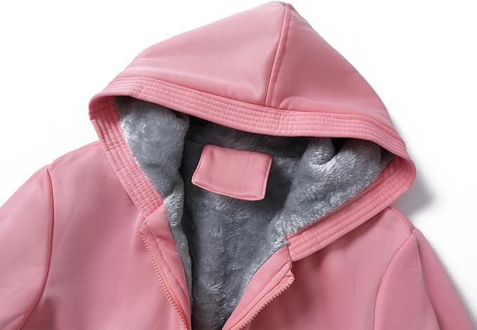JiangWu Womens Fashion Fleece Sherpa Lined Hooded Coat Winter Thicken Warm Jacket