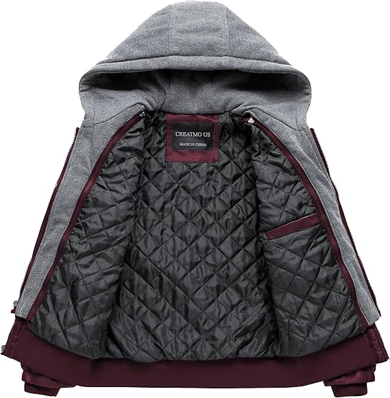 Boy's Faux Leather Jacket Windproof Warm Winter Coat Kids Bomber Outerwear Waterproof PU Motorcycle Jacket